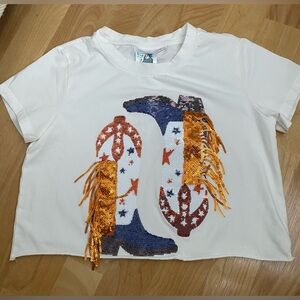 Queen of Sparkles Kids Boots with Fringe Top